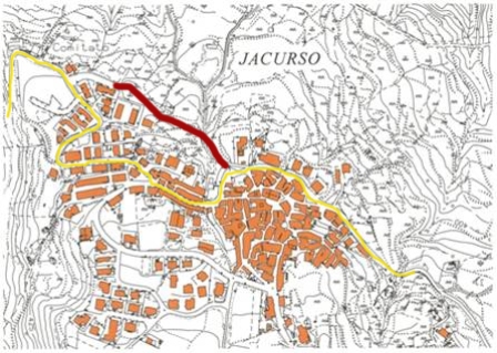 strada circonvallazione e strada dentro l'abitato,in giallo